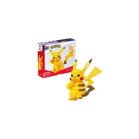 Mega construction Pikachu toy building set with box, yellow Pokémon figure collectible