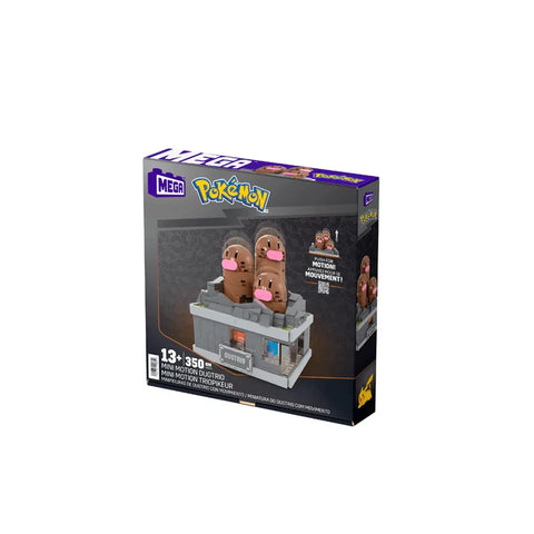 Mega Pokémon Mini Motion Dugtrio building set box with three Dugtrio figures