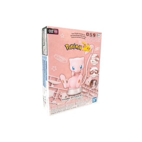 Pokemon Mew model kit box in pink packaging, collectible toy, Bandai, assembly required