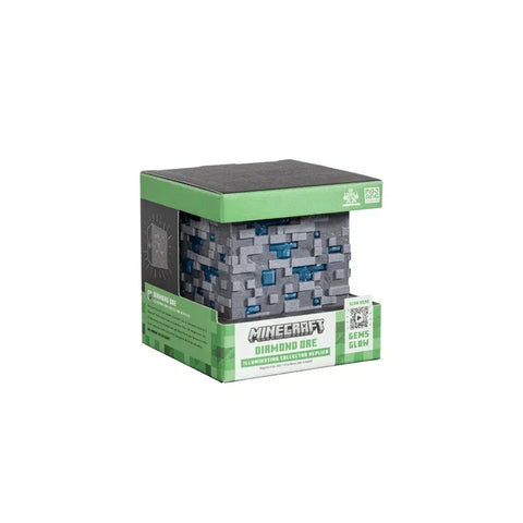 Minecraft Diamond Ore illuminating collectible replica toy in retail packaging