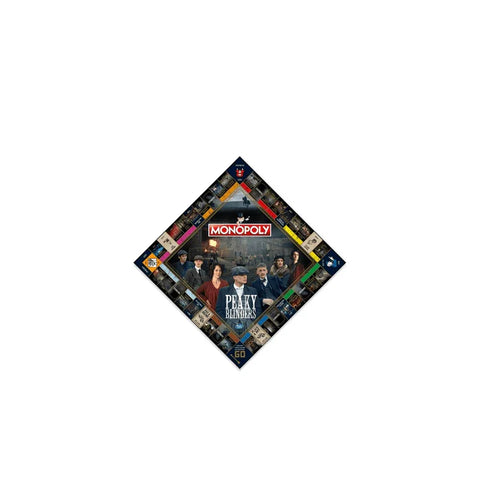 Monopoly Peaky Blinders edition board game featuring main characters and themed spaces.