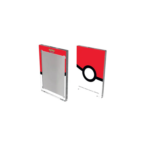 Pokeball themed magnetic card holder for trading cards, collectible display case