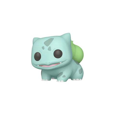 Pastel Bulbasaur vinyl toy collectible with big black eyes, pale blue and green accents