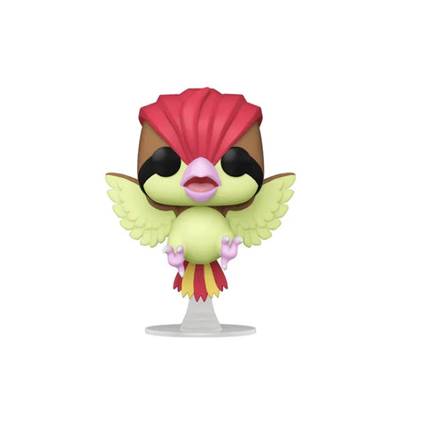 Pidgeotto Pokémon Funko Pop vinyl figure with colorful wings on display stand