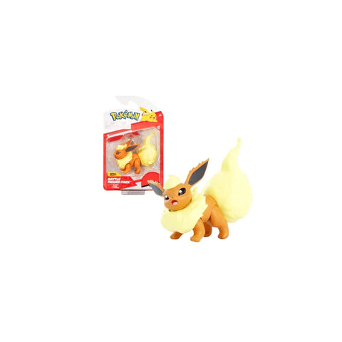 Flareon Pokémon battle figure pack toy with packaging, collectible action figure