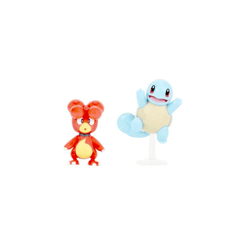 Pokemon toy figures pack featuring Magby and Squirtle collectible figurines