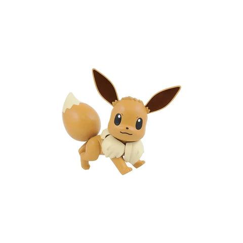 Eevee model kit toy figure with brown fur and large ears on white background