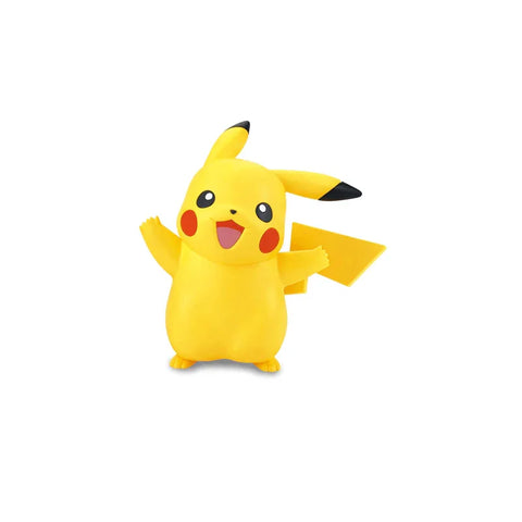 Pikachu plastic model kit figure for kids, yellow collectible toy on white background