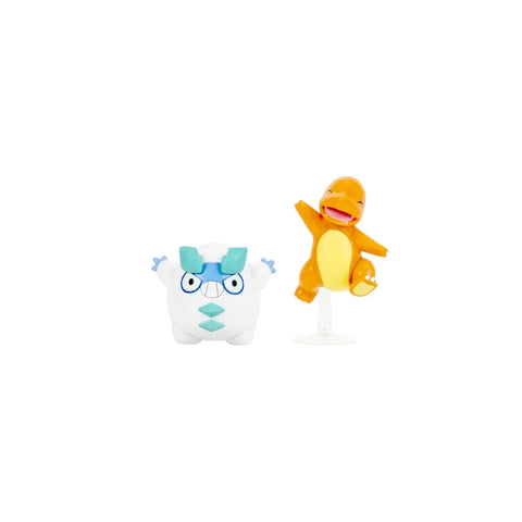 Pokemon figure pack featuring Galarian Darumaka and Charmander collectible toys