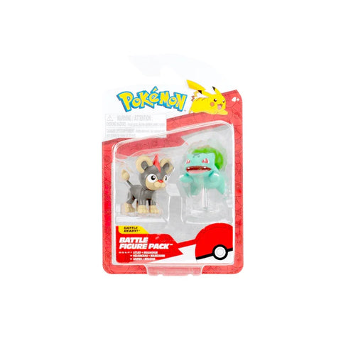 Pokemon Litleo and Bulbasaur figure toy pack in retail packaging, collectible figures