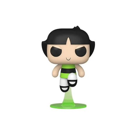 Powerpuff Girls Buttercup vinyl collectible figure with green base on white background