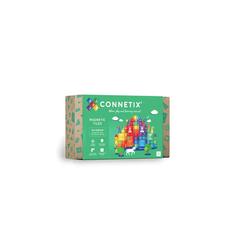 Connetix Rainbow Creative Pack 102-piece magnetic tiles boxed set for kids