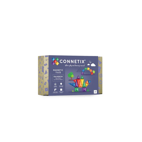 Box of Connetix Rainbow 24-piece magnetic tiles building toy set for kids
