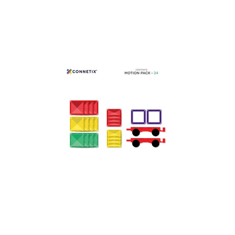 Set of colorful magnetic building tiles and wheels for creative kids construction play