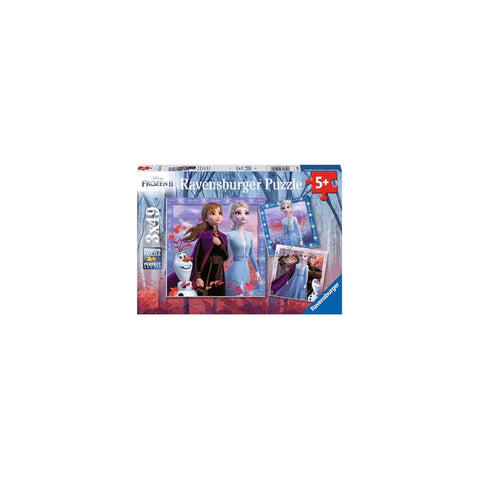 Disney Frozen 2 jigsaw puzzle set with main characters Anna, Elsa, and Olaf on the box