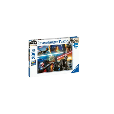 Ravensburger Star Wars Mandalorian puzzle box with characters and 300 XXL pieces shown