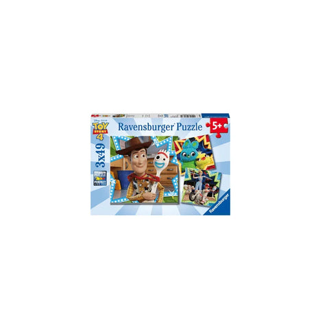Toy Story 4 Ravensburger puzzle box featuring Woody, Forky, and characters, 3x49 pieces