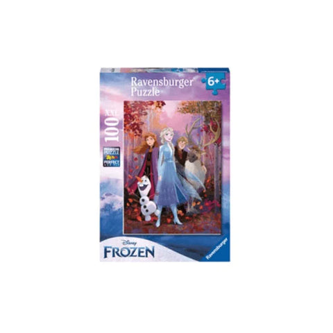 Disney Frozen 100 piece Ravensburger puzzle featuring Elsa and friends in a forest scene