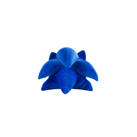Blue Sonic the Hedgehog plush toy, soft collectible pillow on white background