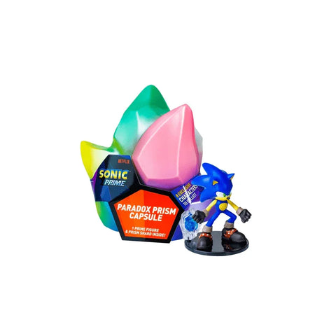 Sonic Prime Paradox Prism Capsule collectible toy with Sonic figure and colorful prism capsule.