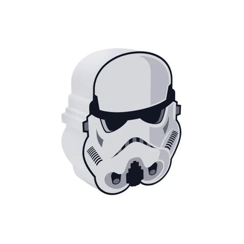 Stormtrooper helmet shaped night light collectible on white background