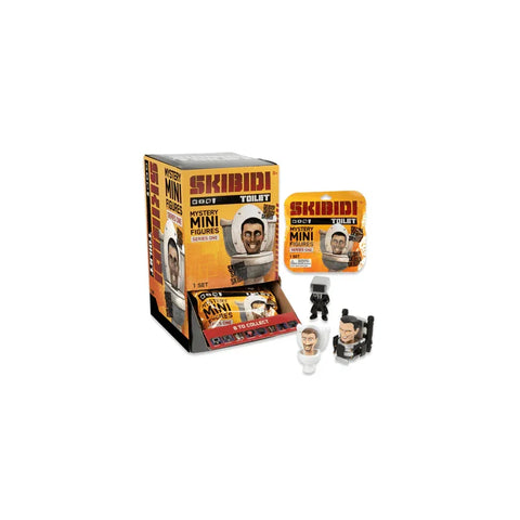 Skibidi Toilet mini mystery figures Series 1 with box, packaging, and collectible toys