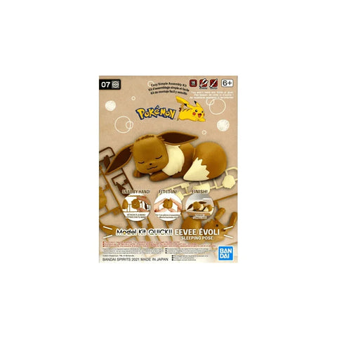 Pokemon Bandai model kit featuring sleeping Eevee figure for toy collectors and kids