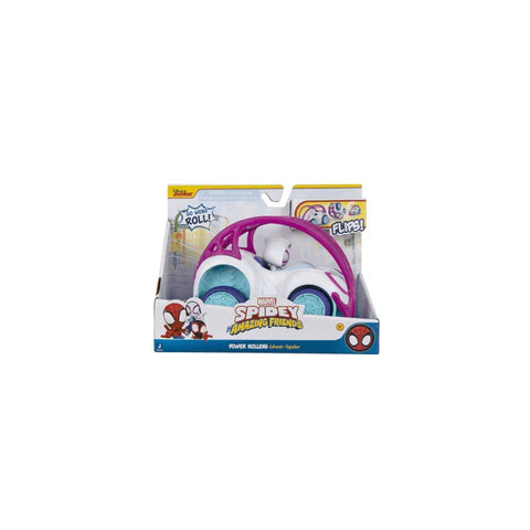 Spidey and Friends Power Rollers Ghost-Spider toy vehicle in display packaging