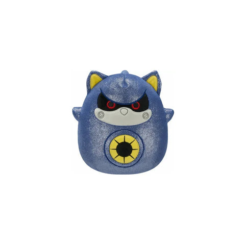 Blue Sega character Squishmallow plush toy with metallic finish and yellow ears
