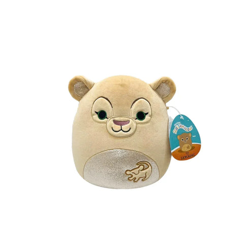 Squishmallow Nala plush toy from The Lion King, soft tan lion cub with glitter belly, perfect for kids and collectors