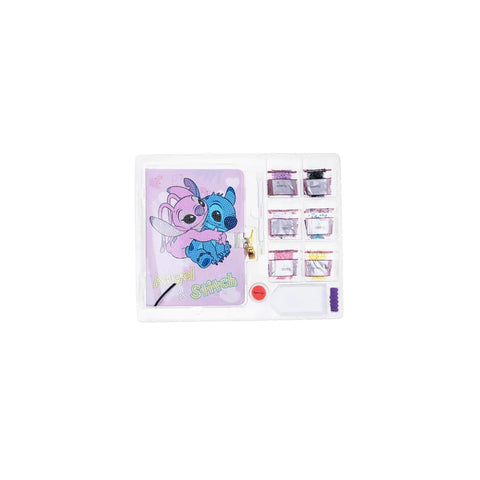 Angel and Stitch themed secret diary craft kit with colorful accessories