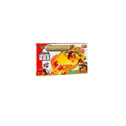 Super Mario Fire Mario Stadium playset toy in colorful boxed packaging