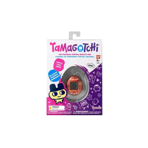 Tamagotchi Original toy in red apple sweets design, packaged, virtual pet game for kids