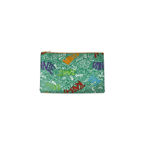 Green Teenage Mutant Ninja Turtles pencil case with colorful names and text design