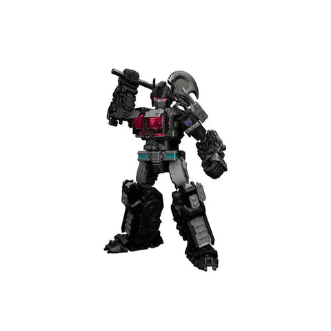 Nemesis Prime Transformers model kit figure holding an axe, black and red robot toy collectible
