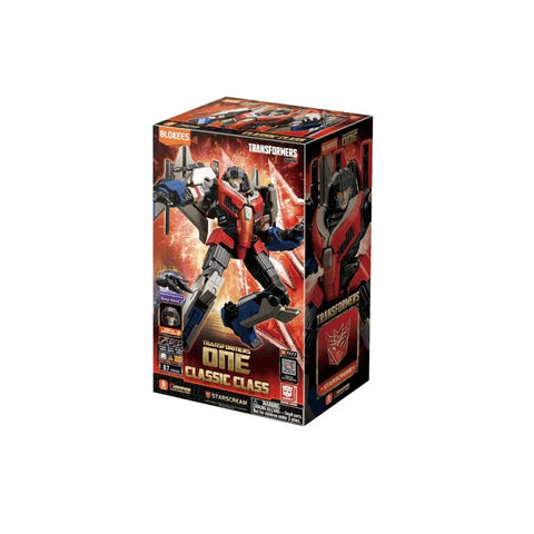 Transformers One Starscream Classic Class model kit toy box with robot artwork