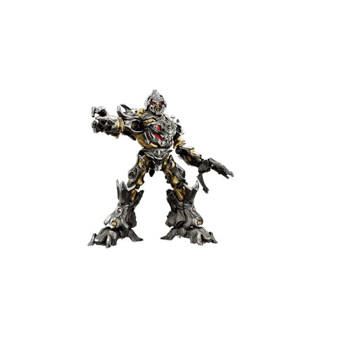Metallic Megatron action figure model kit from Transformers 2007, silver and gold detailing