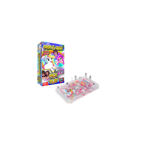 Bash & Dash Magical Pick Play board game with colorful unicorn-themed packaging and play pieces