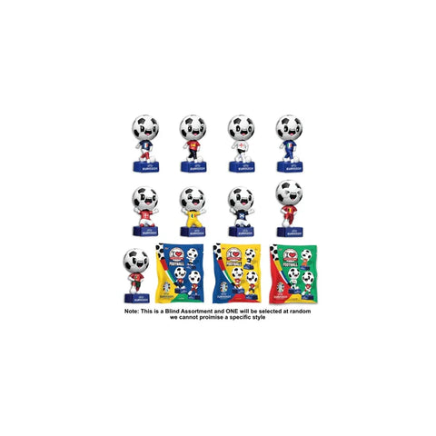 UEFA EURO 2024 I Love Football collectible figurines assortment with soccer ball heads.