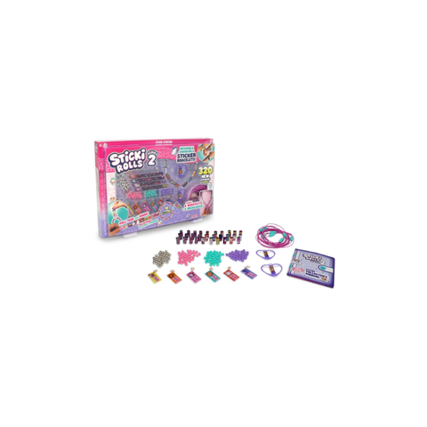Sticki Rolls Series 2 DIY sticker bracelet kit with beads, cords, and accessories