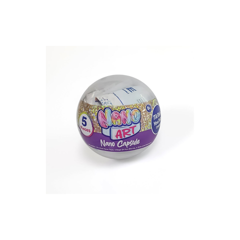 Nano Art Nano Capsule mystery toy ball with five collectible pieces, suitable for ages 8 plus