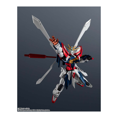 Action figure of a robot warrior with large wings and detailed armor, collectible toy