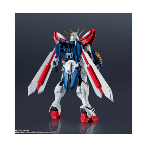 Articulated robot action figure with red, blue, and white armor, collectible toy model
