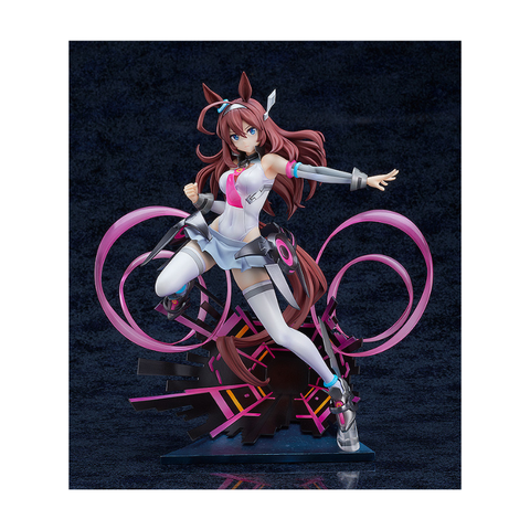 Anime girl collectible figure with long pink hair and cat ears in dynamic pose
