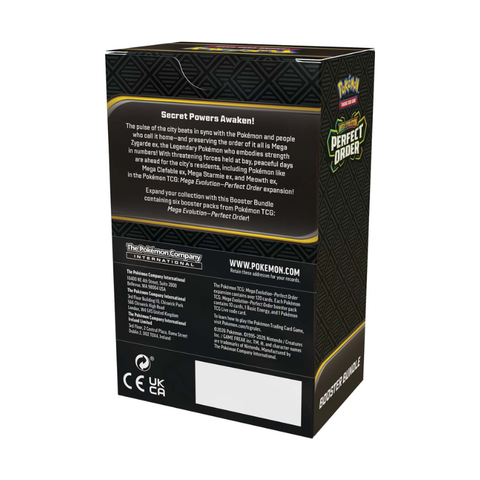 Pokemon TCG Perfect Order booster bundle box with branded packaging and game details