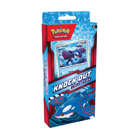 Pokémon Knock Out Collection trading card game box featuring Kyogre on packaging