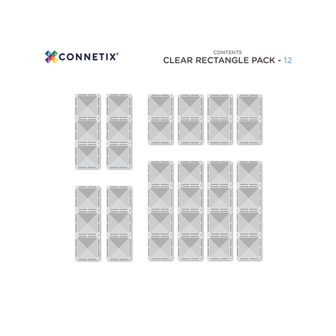 Clear Rectangle Pack 12 pc
