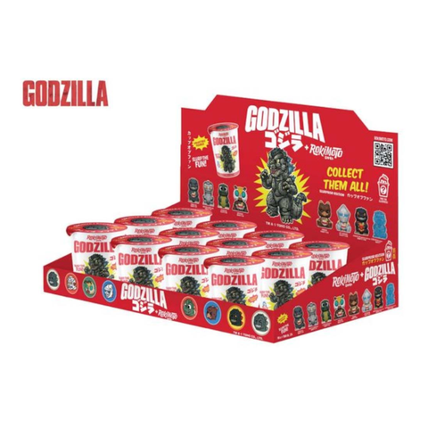 Godzilla Rokimono collectible toys in red display box with surprise figures