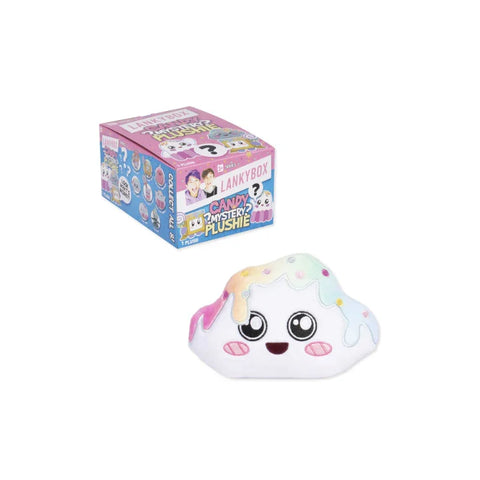 Lankybox Candy Mystery 2 plushie toy with smiling face and colorful icing design