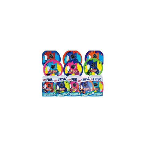 Assorted colorful neoprene flying discs for outdoor games and toy activities